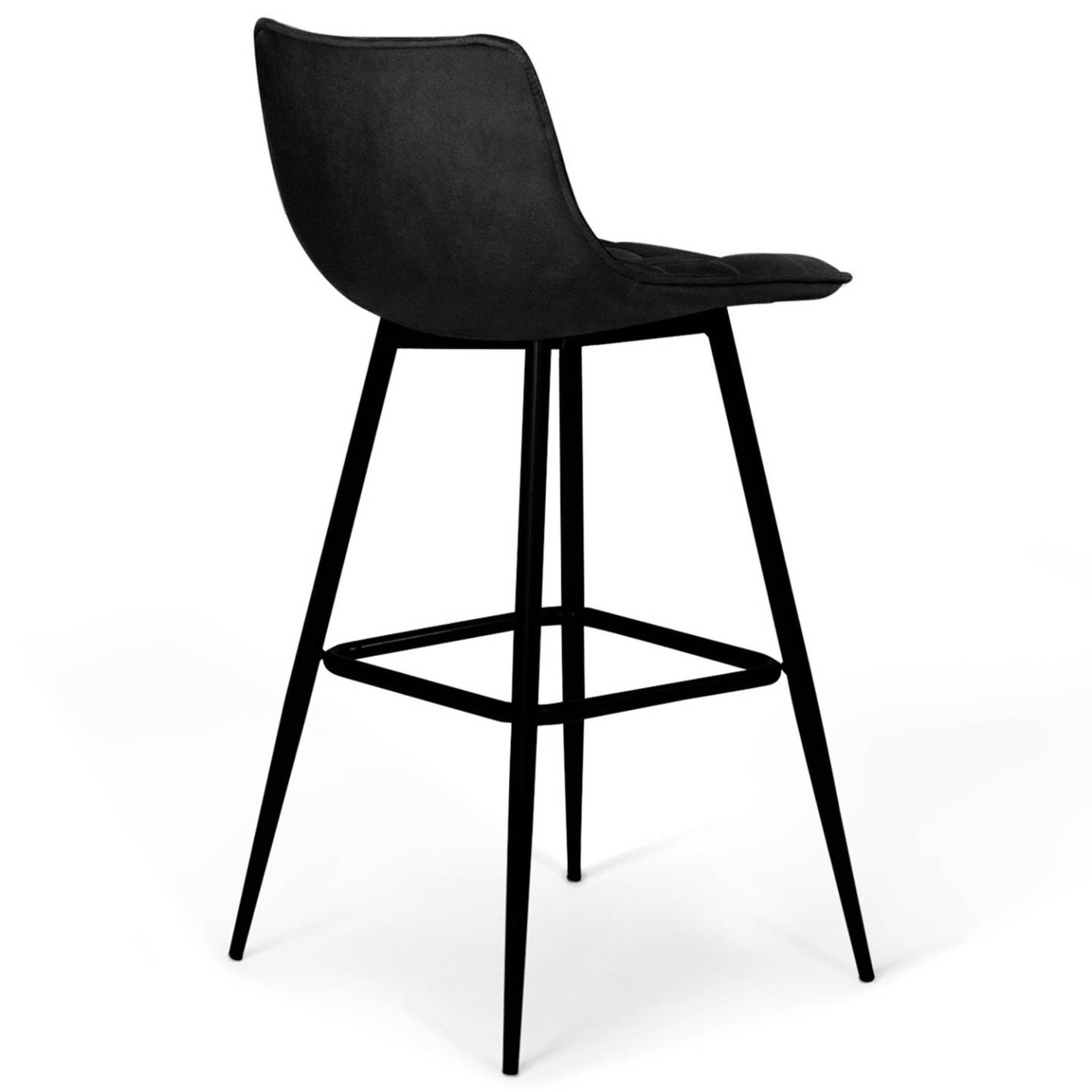 Lot de 6 tabourets de bar MADY en velours noir - Image 4