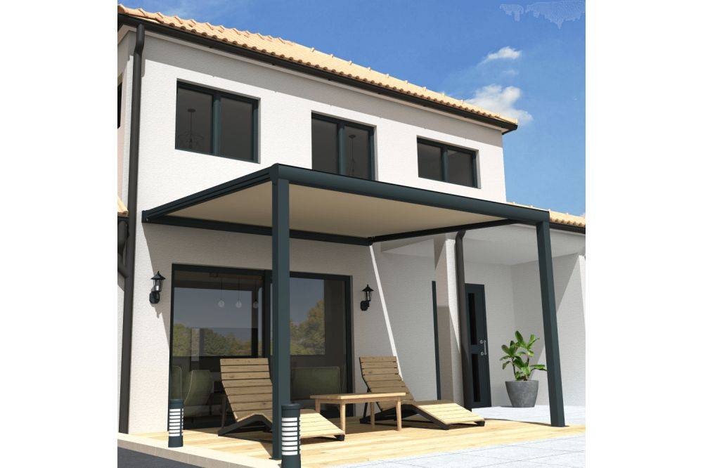 Ombrazur - Pergola toile SUNLIGHT Gris anthracite - écru 3,00x3,50m OMBRAZUR - Imagen 2