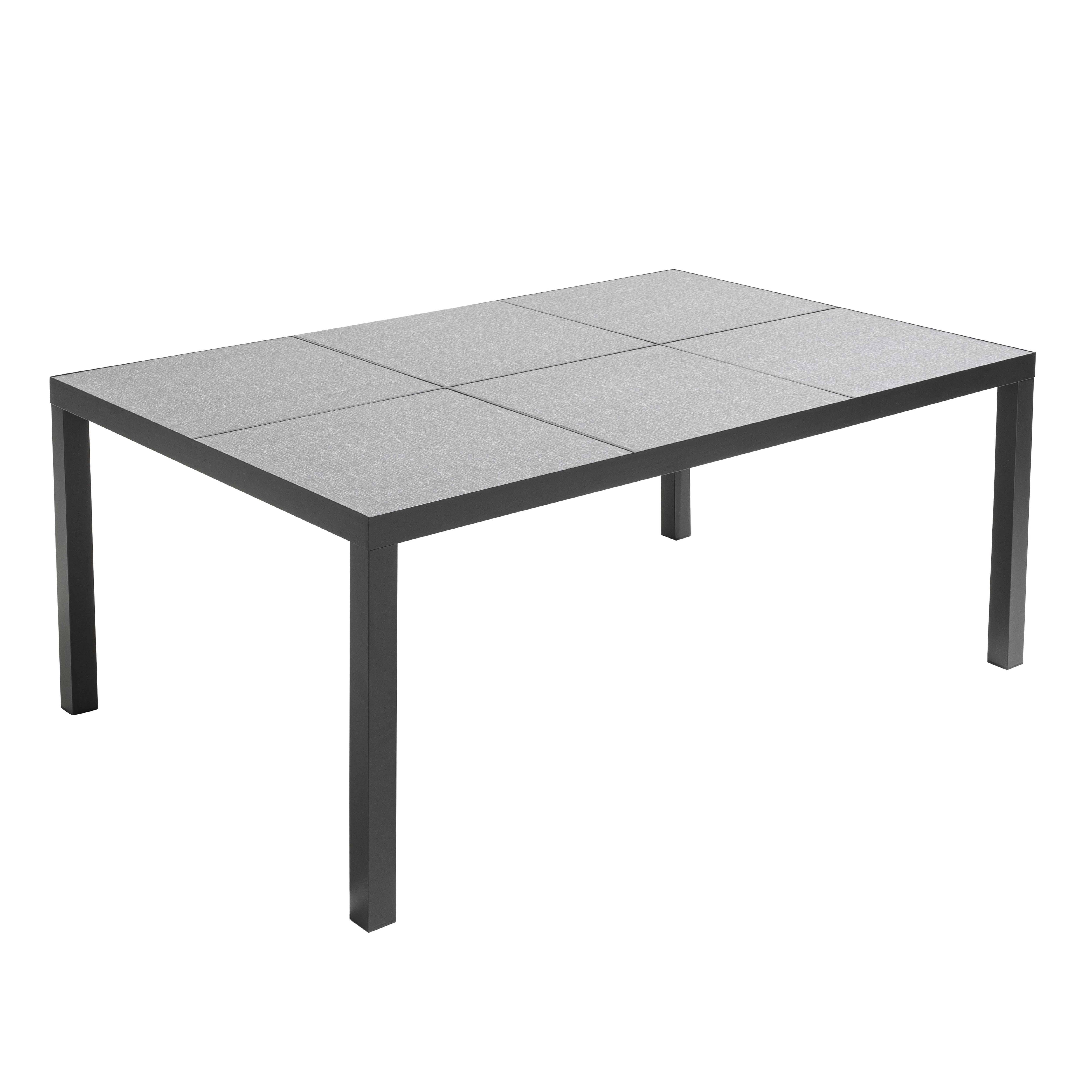 Oviala - Table de jardin 10 places 182 cm en aluminium céramique gris Tivoli - Oviala - Imagen 1
