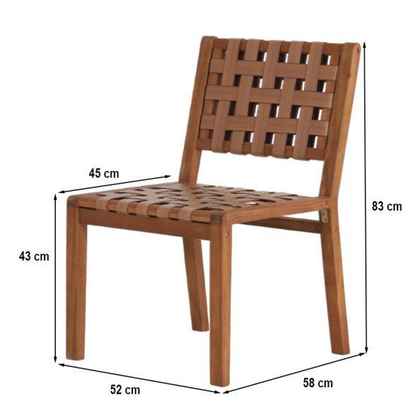 Beau Rivage - Ensemble table et chaises de jardin ABANA en bois d'acacia et résine plate Beau Rivage - Imagen 4
