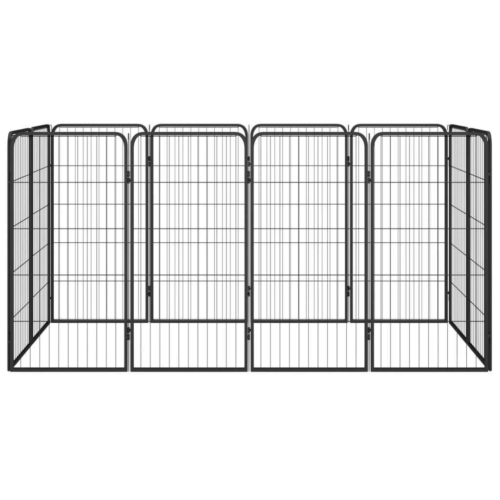Vidaxl - Parc pour chien 12panneaux Noir 50x100cm Acier enduit de poudre vidaXL 3115959 - Imagen 2