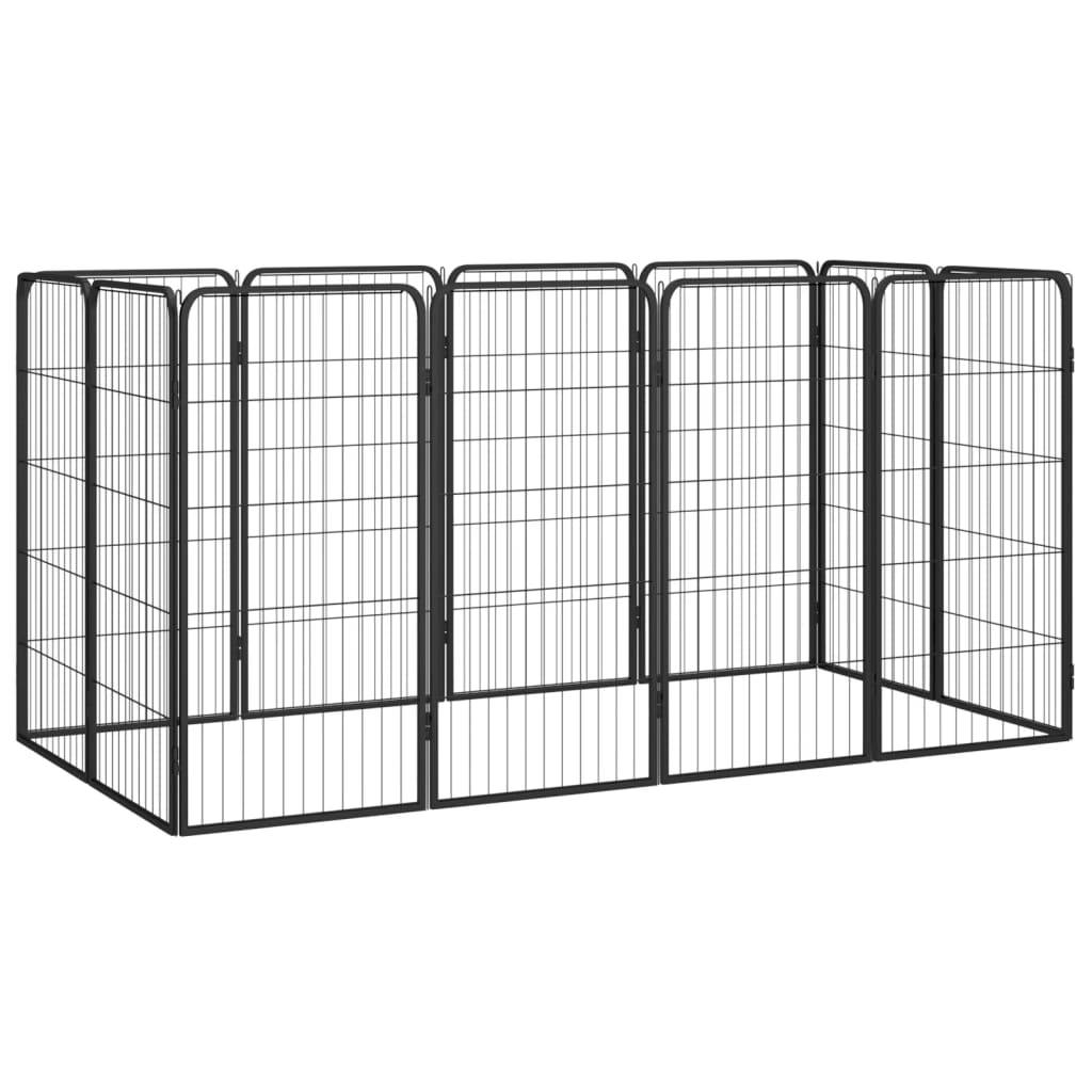 Vidaxl - Parc pour chien 12panneaux Noir 50x100cm Acier enduit de poudre vidaXL 3115959 - Imagen 1