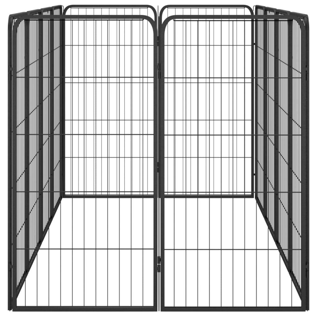 Vidaxl - Parc pour chien 12panneaux Noir 50x100cm Acier enduit de poudre vidaXL 3115959 - Imagen 5