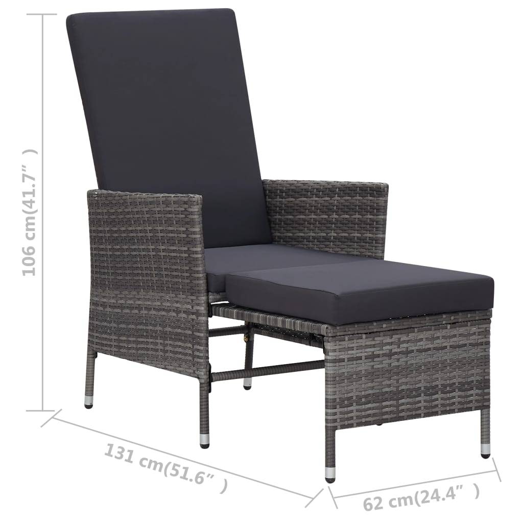 IDMARKT Lot d 2 chaiss d plag pliants - fautuils d jardin inclinabls sac à dos gris anthracit t coussin gris au millur prix