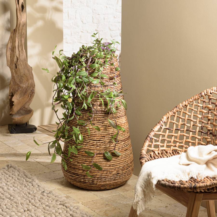Macabane - ALIDA - Cache pot grand modèle en tissage d'abaca naturel - Imagen 5