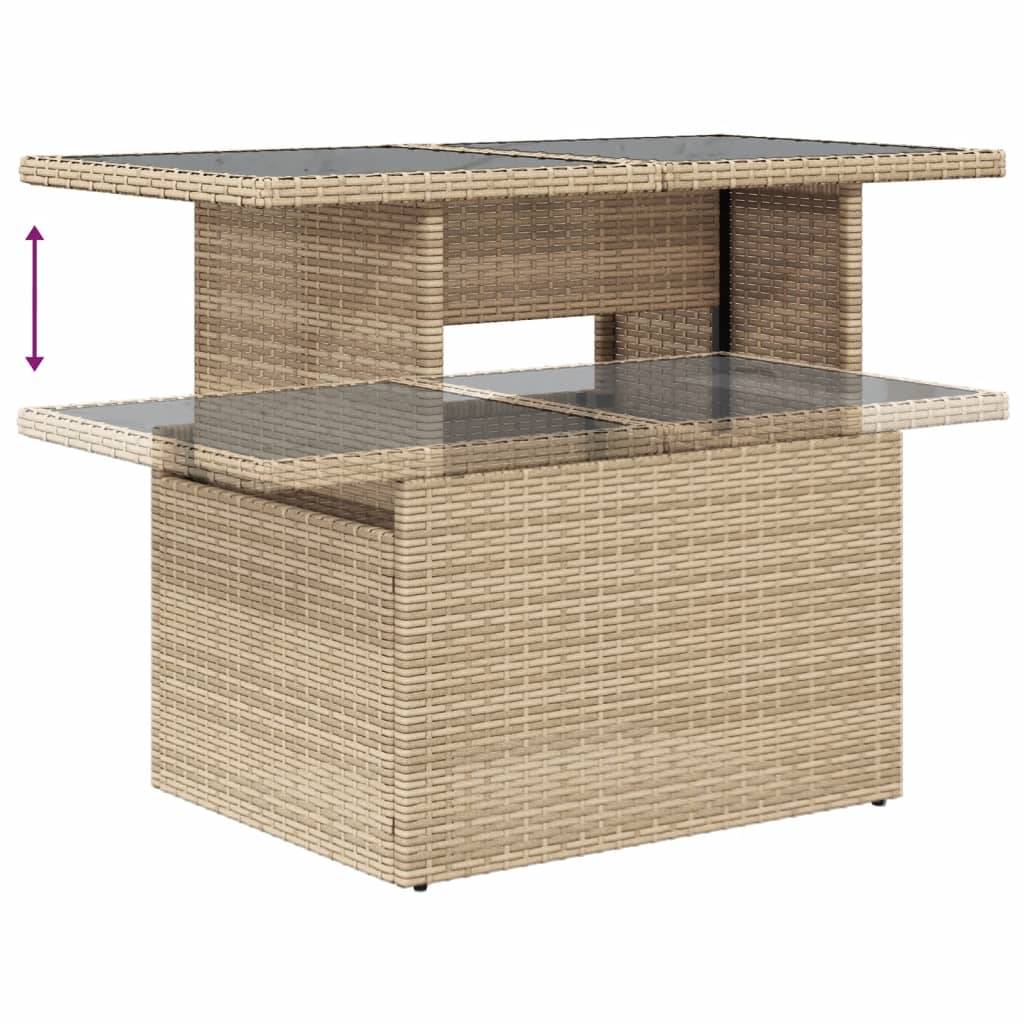 ComfortXL - Salon de jardin 8 places résine tressée avec table à hauteur réglable pour repas extérieur Beige – ComfortXL Outdoor Living - Image 6