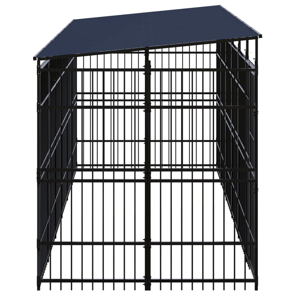 Vidaxl - Chenil d'extérieur avec toit pour chiens Acier 11,06 m² vidaXL 3097969 - Imagen 3