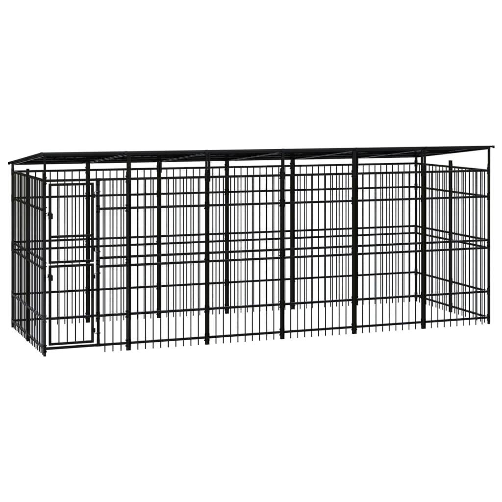 Vidaxl - Chenil d'extérieur avec toit pour chiens Acier 11,06 m² vidaXL 3097969 - Imagen 1