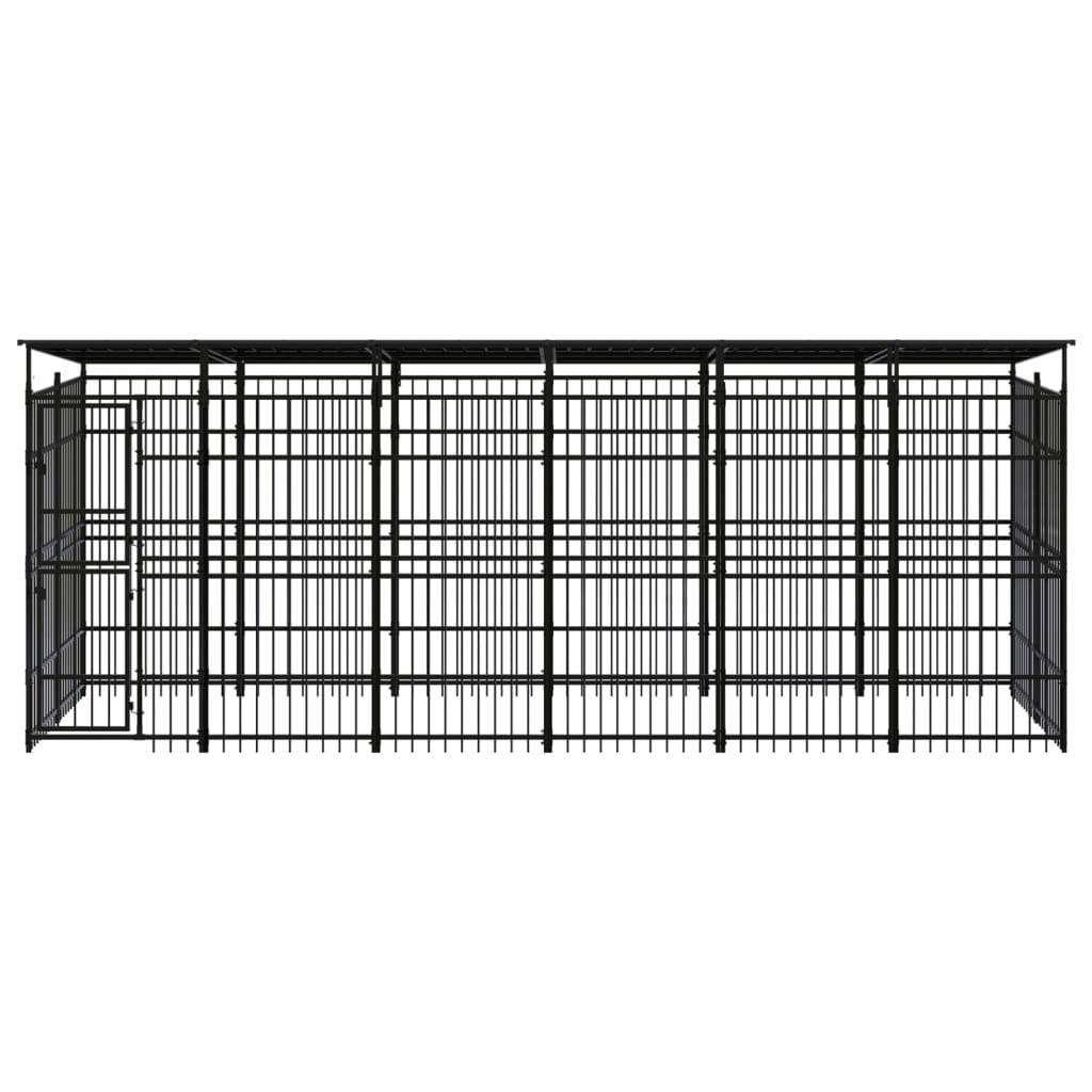 Vidaxl - Chenil d'extérieur avec toit pour chiens Acier 11,06 m² vidaXL 3097969 - Imagen 2