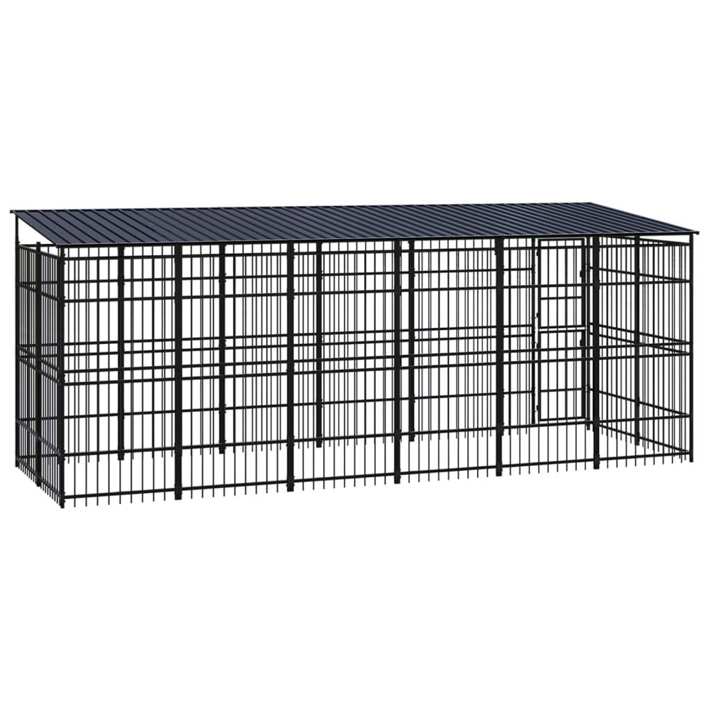 Vidaxl - Chenil d'extérieur avec toit pour chiens Acier 11,06 m² vidaXL 3097969 - Imagen 5