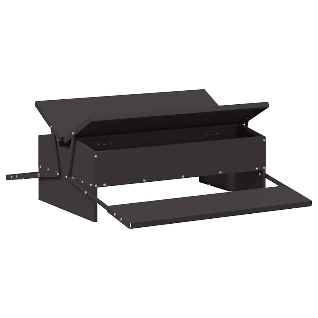 Mangeoire Automatique Volaille Acier Pédale 10kg Noir - ComfortXL Outdoor Living - Image 2