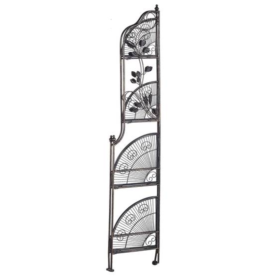 Étagère Angle Extérieur et Intérieur pour Plantes Noire 4 Niveaux Rangement pour Jardin ou Salle de Bain Traditionnelle et Romantique Beliani - Image 5