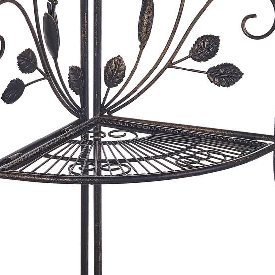 Étagère Angle Extérieur et Intérieur pour Plantes Noire 4 Niveaux Rangement pour Jardin ou Salle de Bain Traditionnelle et Romantique Beliani - Image 7