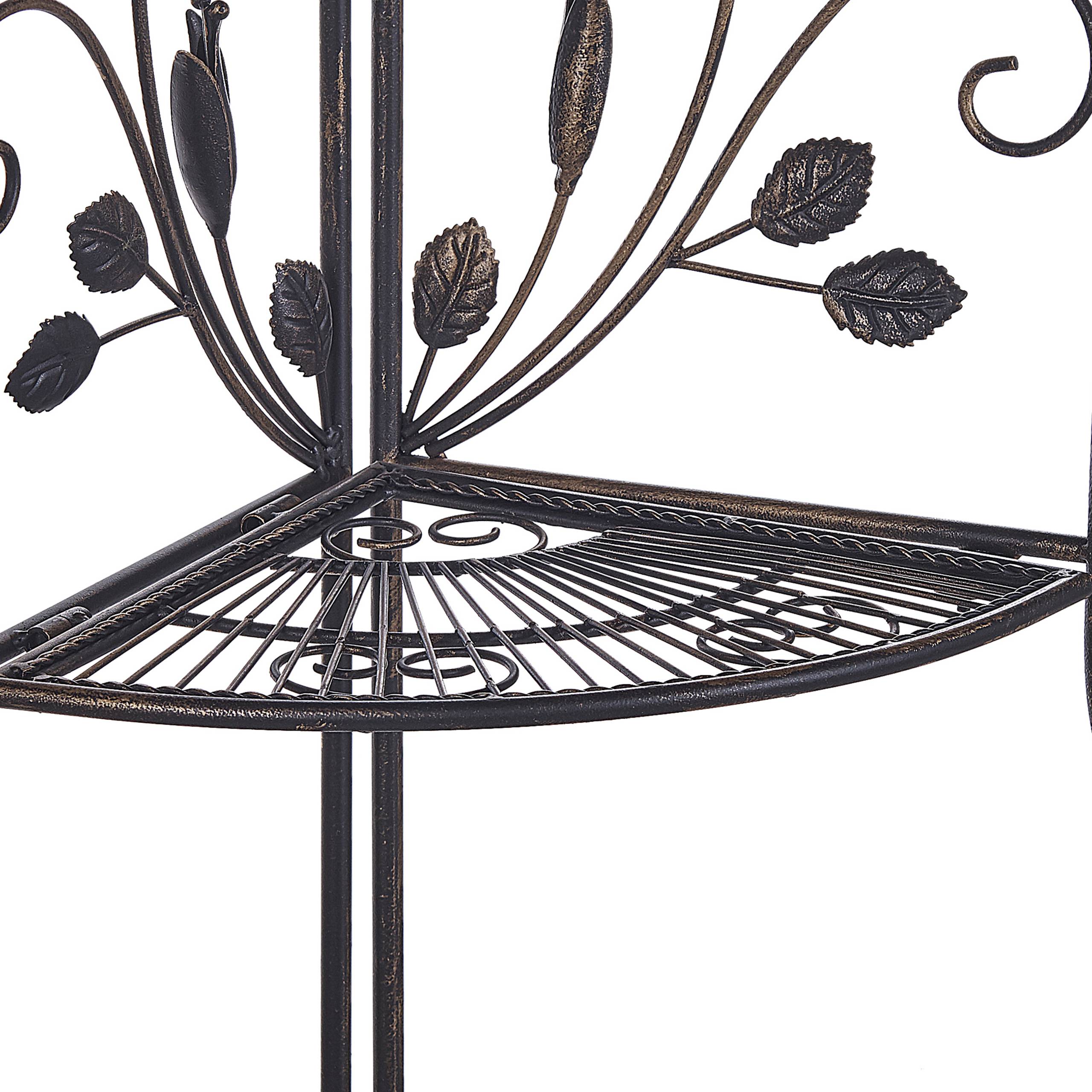 Étagère Angle Extérieur et Intérieur pour Plantes Noire 4 Niveaux Rangement pour Jardin ou Salle de Bain Traditionnelle et Romantique Beliani - Image 7