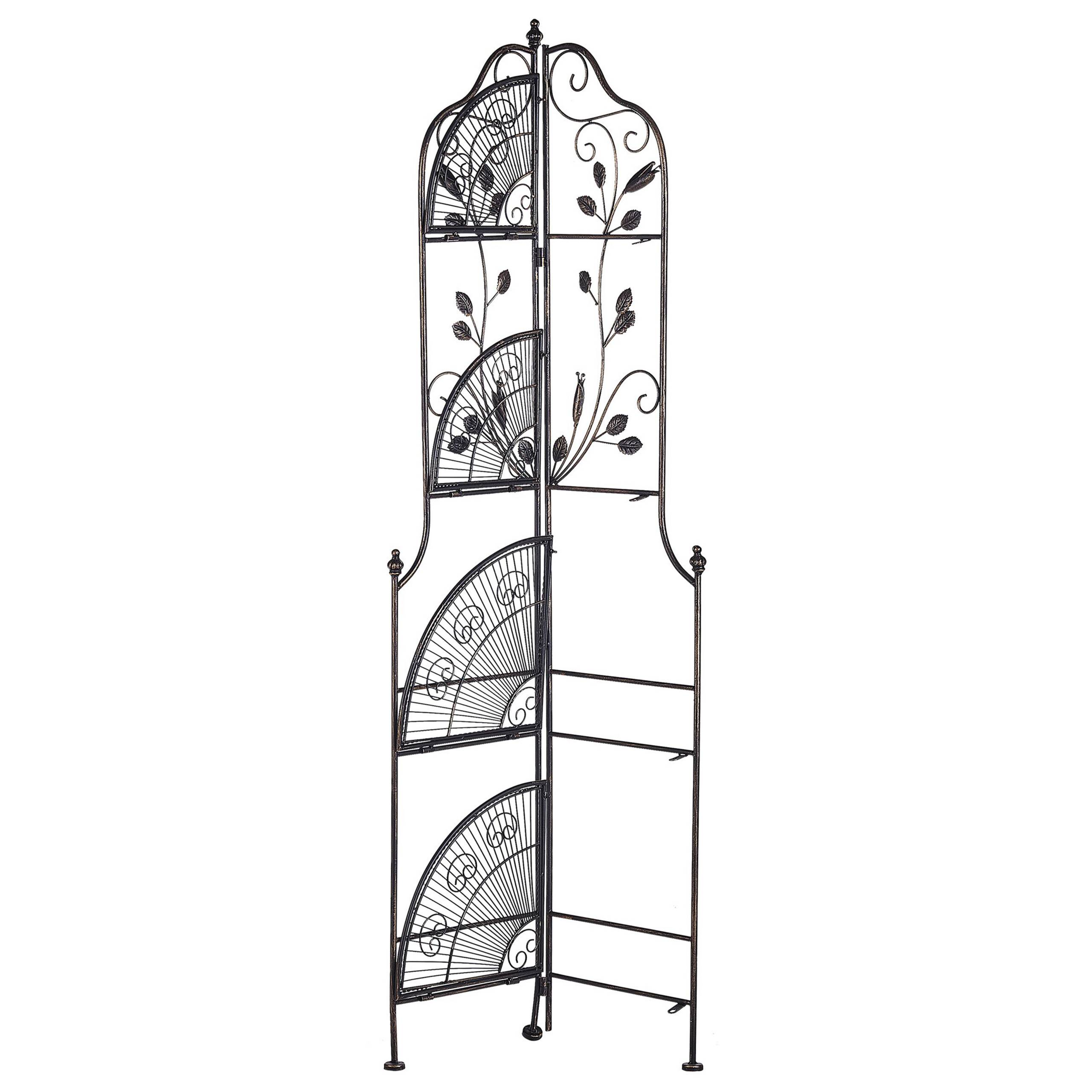 Étagère Angle Extérieur et Intérieur pour Plantes Noire 4 Niveaux Rangement pour Jardin ou Salle de Bain Traditionnelle et Romantique Beliani - Image 4
