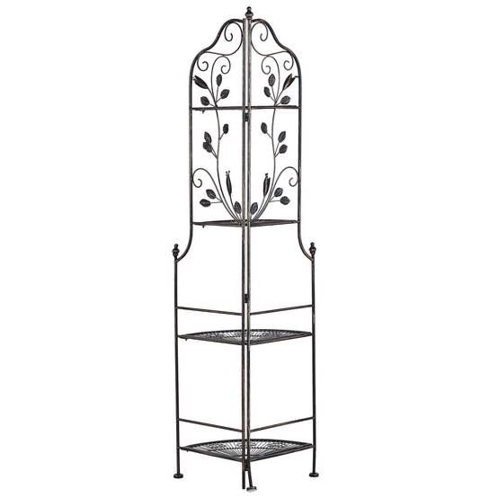 Étagère Angle Extérieur et Intérieur pour Plantes Noire 4 Niveaux Rangement pour Jardin ou Salle de Bain Traditionnelle et Romantique Beliani - Image 6