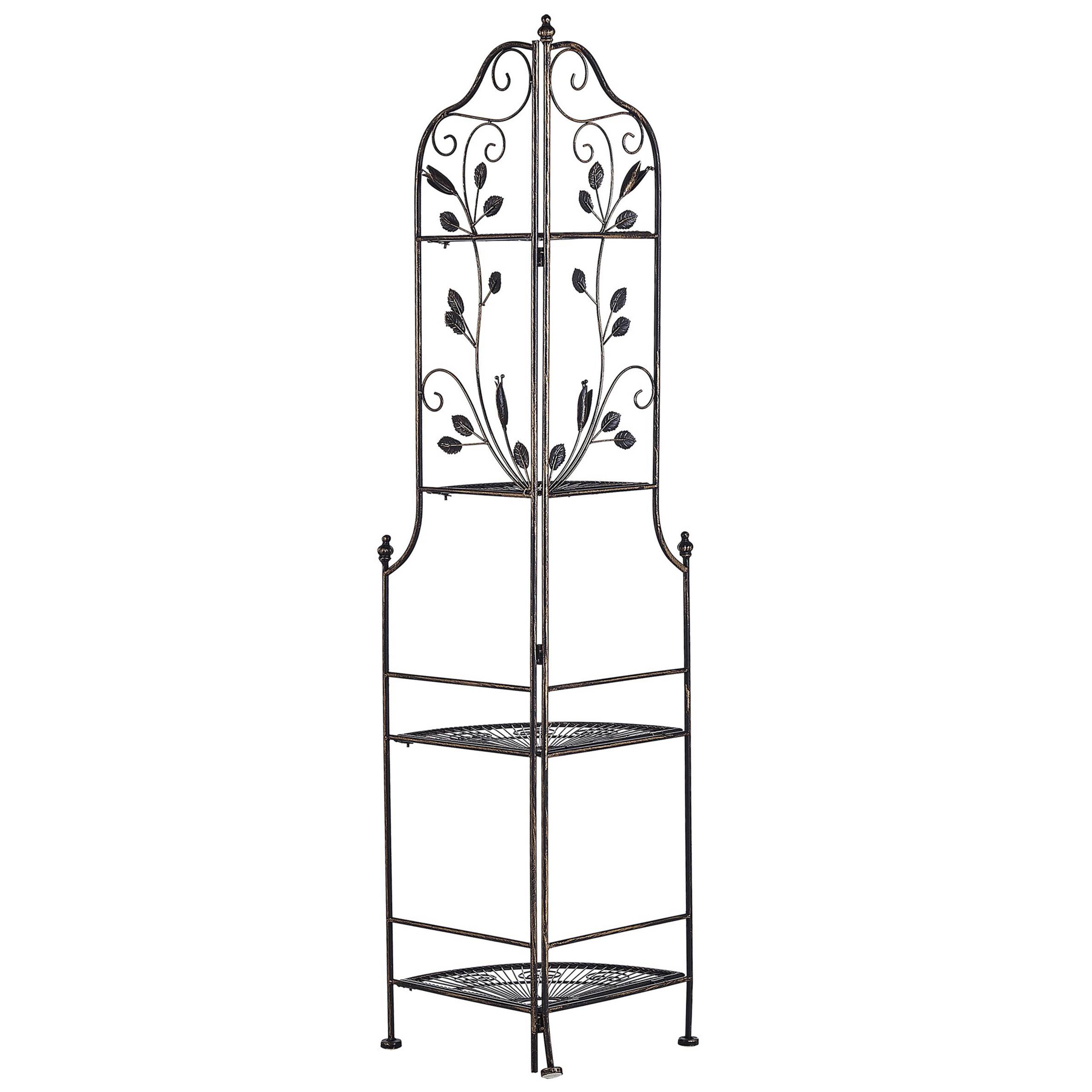 Étagère Angle Extérieur et Intérieur pour Plantes Noire 4 Niveaux Rangement pour Jardin ou Salle de Bain Traditionnelle et Romantique Beliani - Image 6