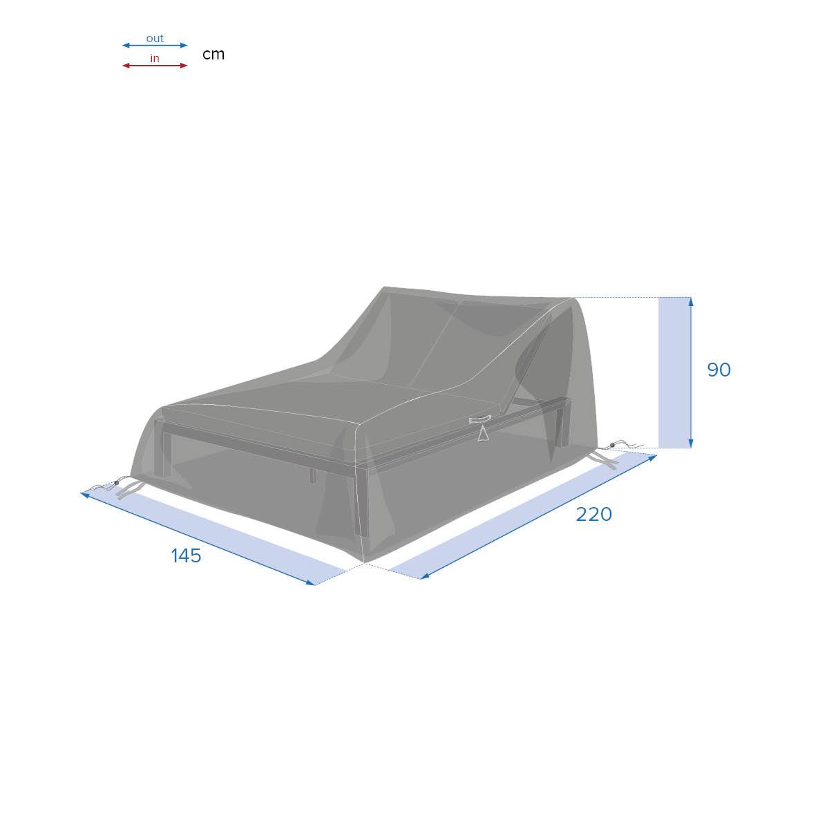 Hesperide - Housse de protection "Hambo" pour transat double 220x145x90cm en polyester - Hespéride - Imagen 7