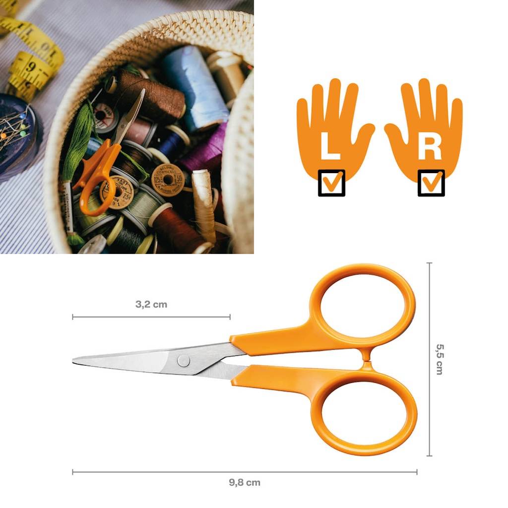 Fiskars - Ciseaux de broderie incurvés - Classic 10 cm ambidextres - couture et découpe de précision - Image 3