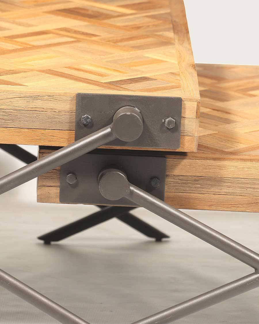 Loft - Table basse carrée gigogne en teck motif chevron - UNIQKA - Imagen 5