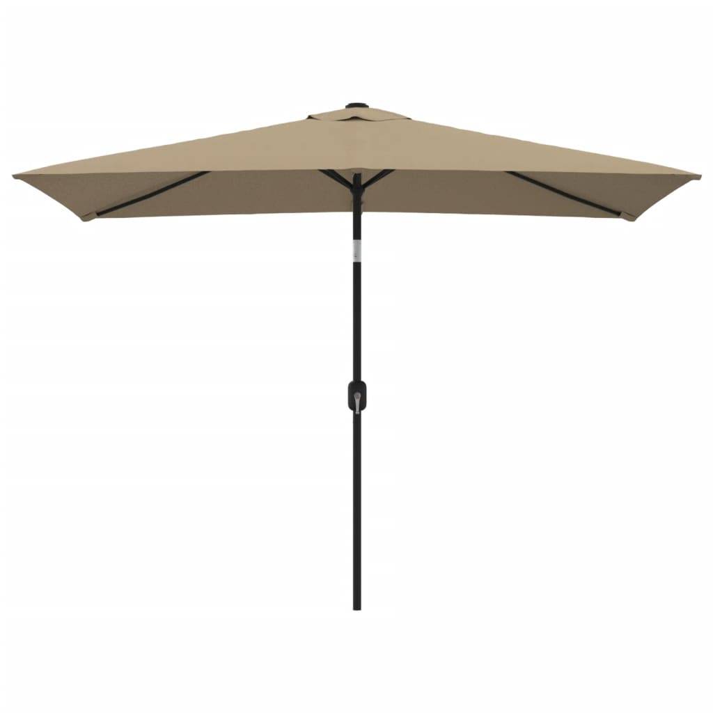 Parasol avec mât en métal 300 x 200 cm taupe - Image 1