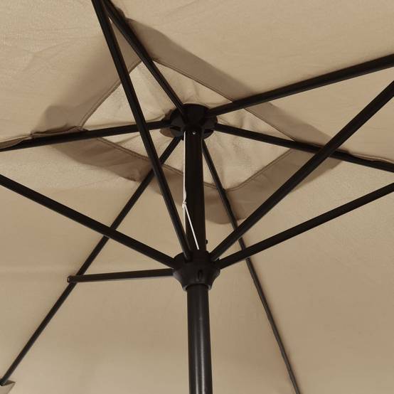 Parasol avec mât en métal 300 x 200 cm taupe - Image 4