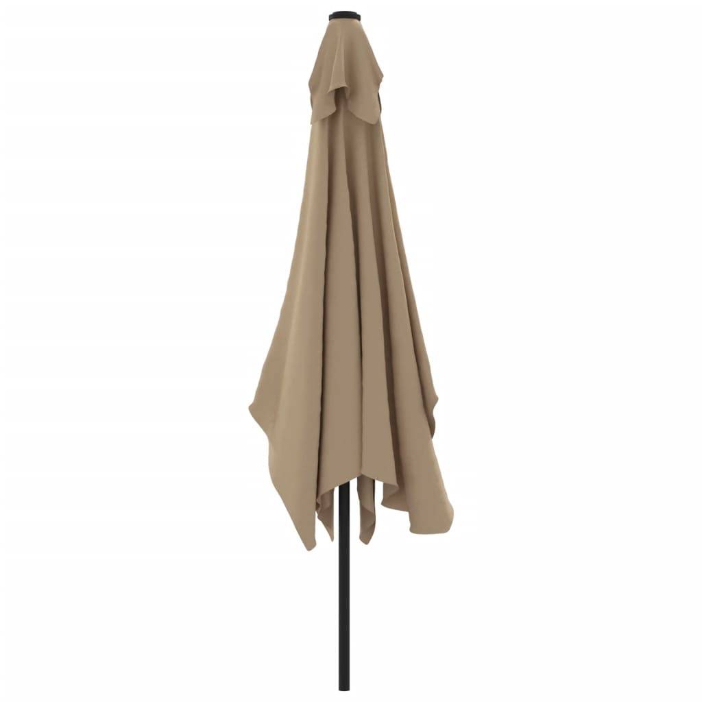 Parasol avec mât en métal 300 x 200 cm taupe - Image 3