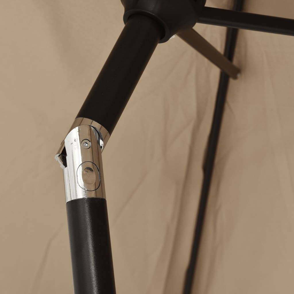 Parasol avec mât en métal 300 x 200 cm taupe - Image 5