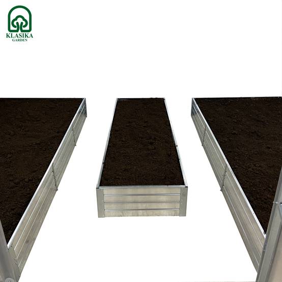 Kit de jardinière surélevées pour une serre 2,5x8 m, acier galvanisé, Klasika Greenhouses - Image 1