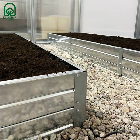 Kit de jardinière surélevées pour une serre 2,5x8 m, acier galvanisé, Klasika Greenhouses - Image 7