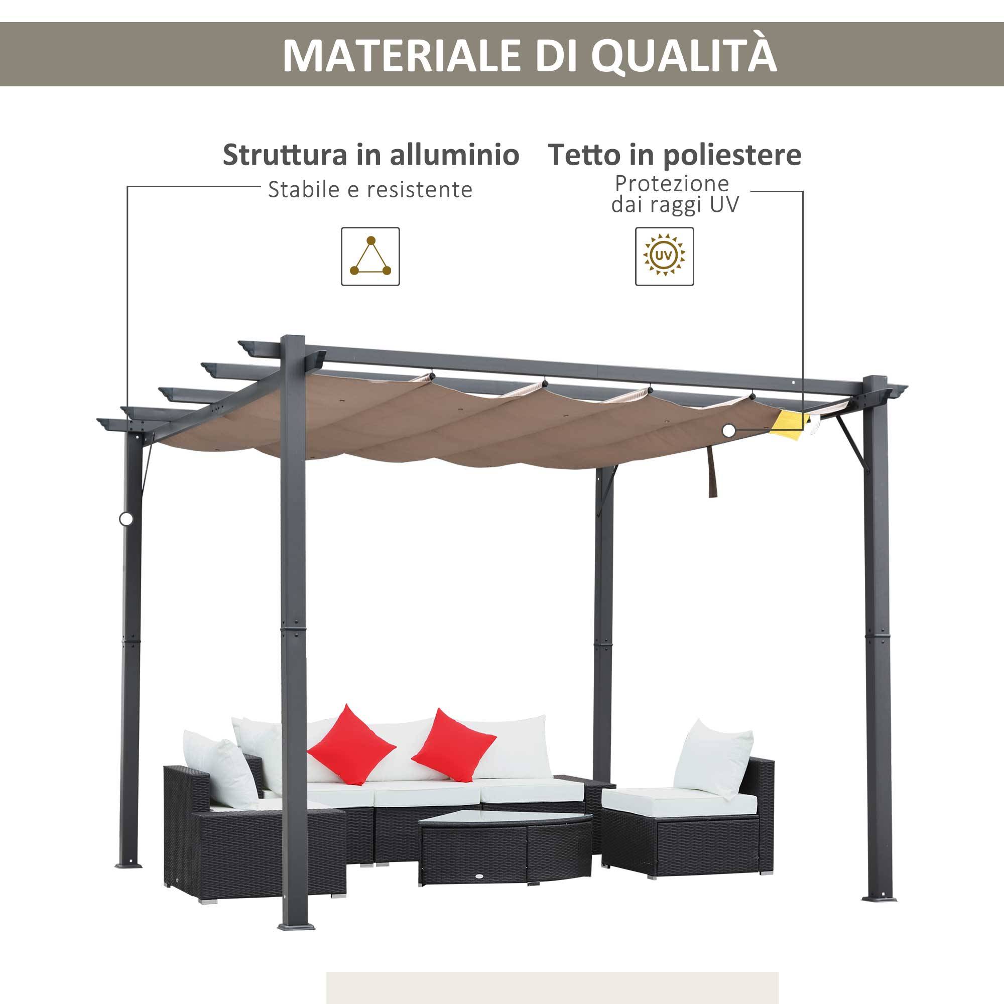 Pergola de Jardin Aluminium Terrasse Toit Coulissant Anti-UV 3x3m Gris - ComfortXL Outdoor Living - Image 7