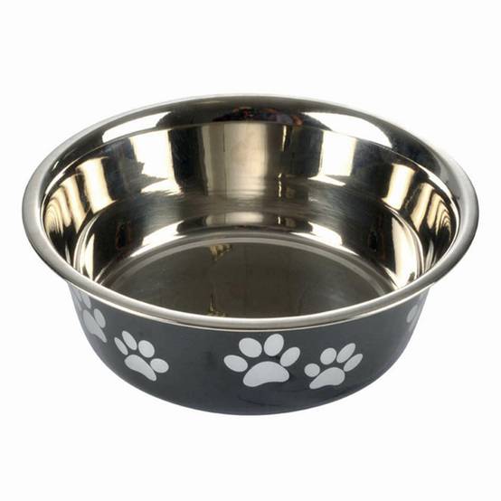 Love Story - Gamelle pour Chien & Chat "Motifs Pattes" 21cm Noir - Image 1