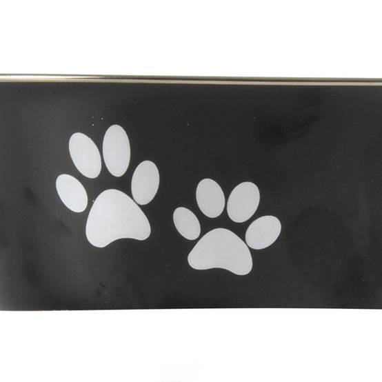 Love Story - Gamelle pour Chien & Chat "Motifs Pattes" 21cm Noir - Image 2