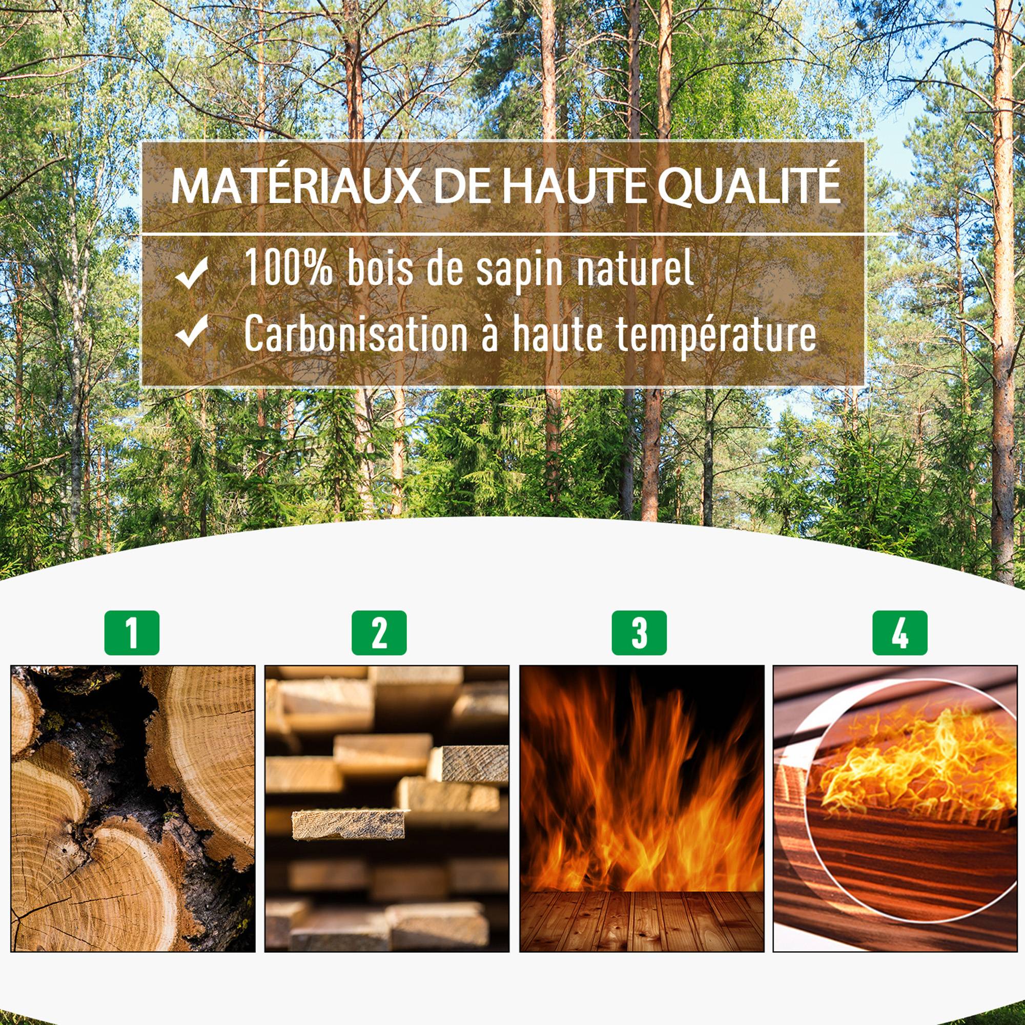 Jardinière avec treillis bois massif naturel 64 x 28 x 75 cm - PANGIVO - Image 9