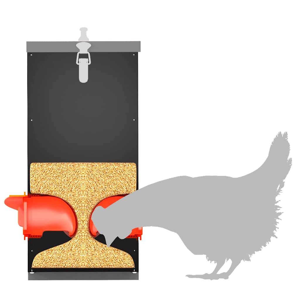 Lot de 2 Grandes Mangeoires Acier Poule 25kg Noir - ComfortXL Outdoor Living - Image 9