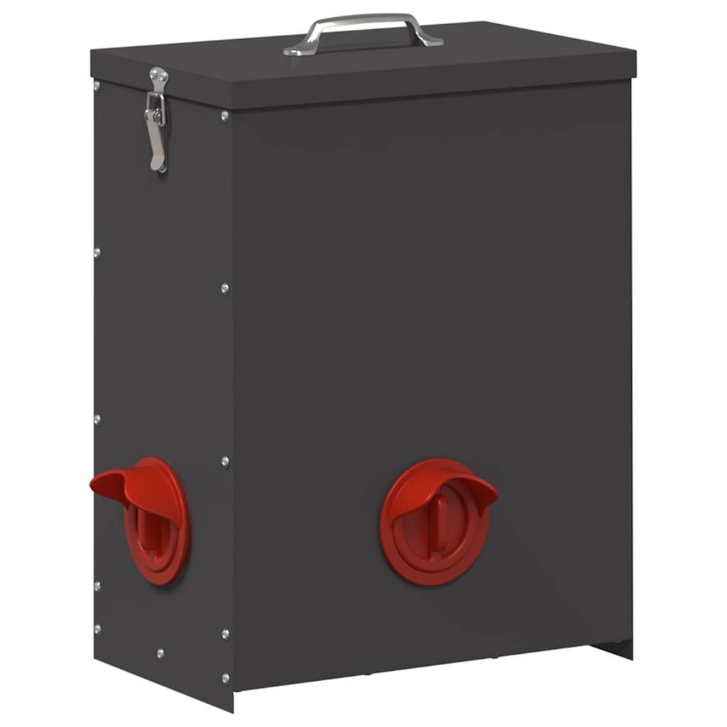 Lot de 2 Grandes Mangeoires Acier Poule 25kg Noir - ComfortXL Outdoor Living - Image 4