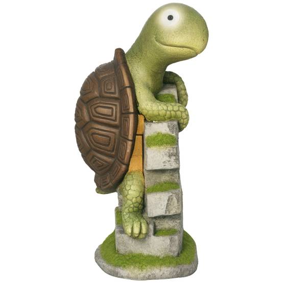 Statue Tortue Solaire Jardin Magnésie Éclairage LED 37cm Déco Extérieure - ComfortXL Outdoor Living - Image 2