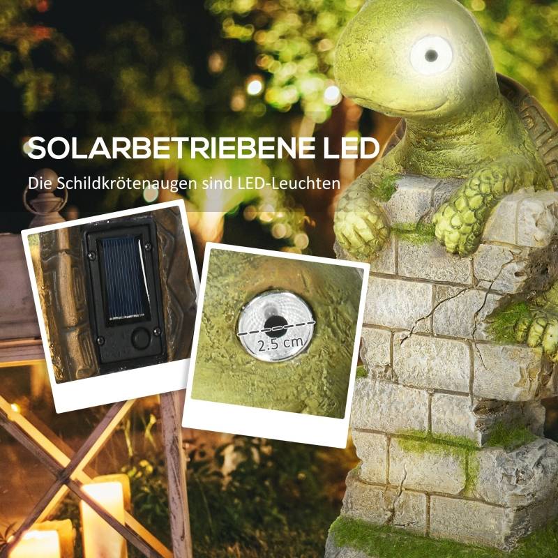 Statue Tortue Solaire Jardin Magnésie Éclairage LED 37cm Déco Extérieure - ComfortXL Outdoor Living - Image 5