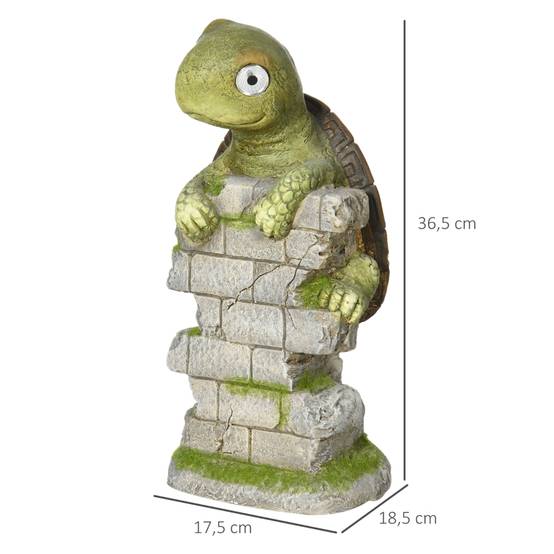 Statue Tortue Solaire Jardin Magnésie Éclairage LED 37cm Déco Extérieure - ComfortXL Outdoor Living - Image 3