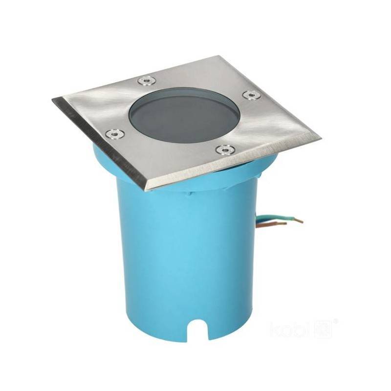 Spot extérieur encastrable carré GU10 230V acier inoxydable IP65 - Image 1