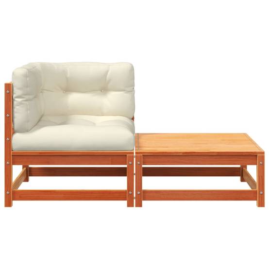 Canapé d'angle de jardin | Canapé D'extérieur | Sofa De Jardin avec coussins et repose-pieds Maison Chic - Image 5