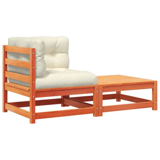 Canapé d'angle de jardin | Canapé D'extérieur | Sofa De Jardin avec coussins et repose-pieds Maison Chic - Image 1