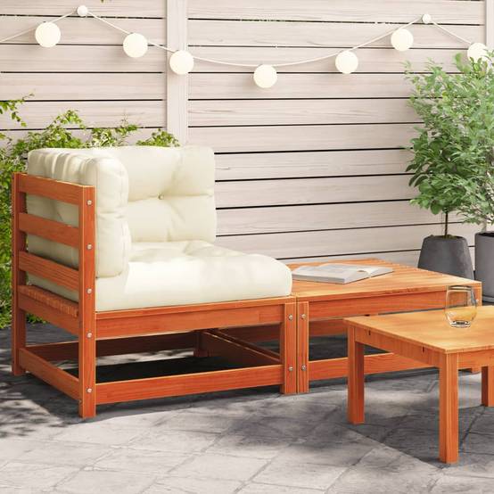 Canapé d'angle de jardin | Canapé D'extérieur | Sofa De Jardin avec coussins et repose-pieds Maison Chic - Image 2