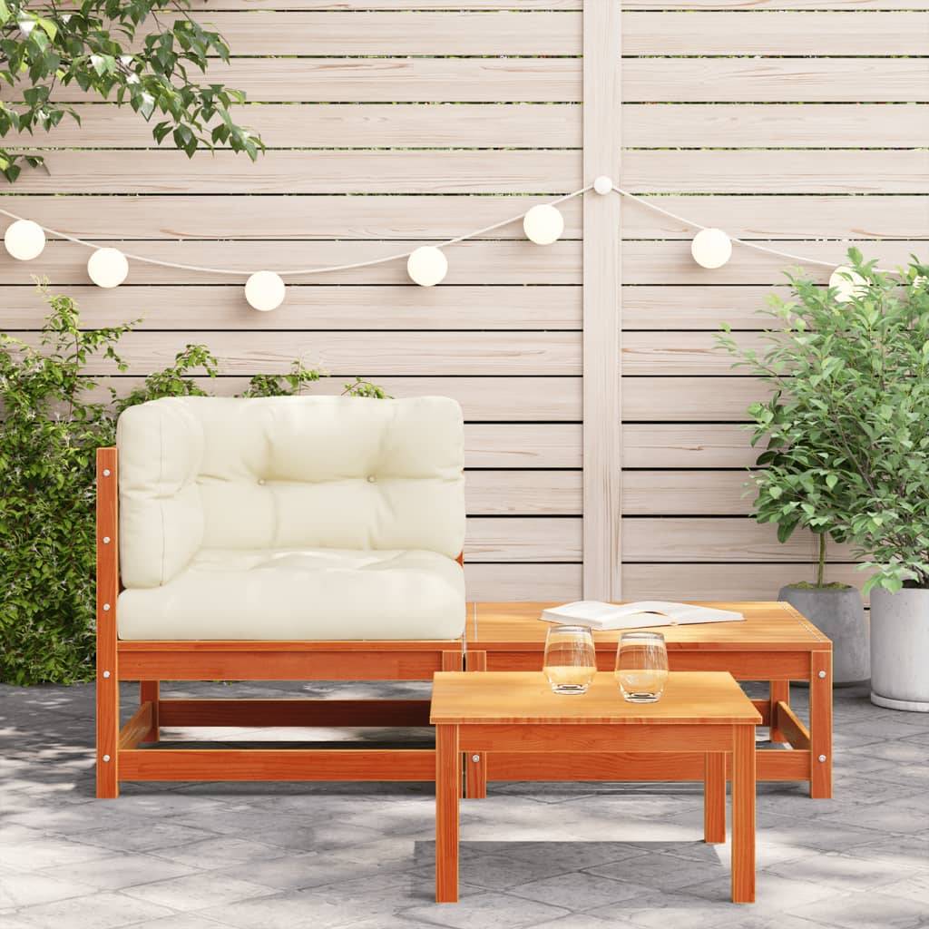 Canapé d'angle de jardin | Canapé D'extérieur | Sofa De Jardin avec coussins et repose-pieds Maison Chic - Image 3