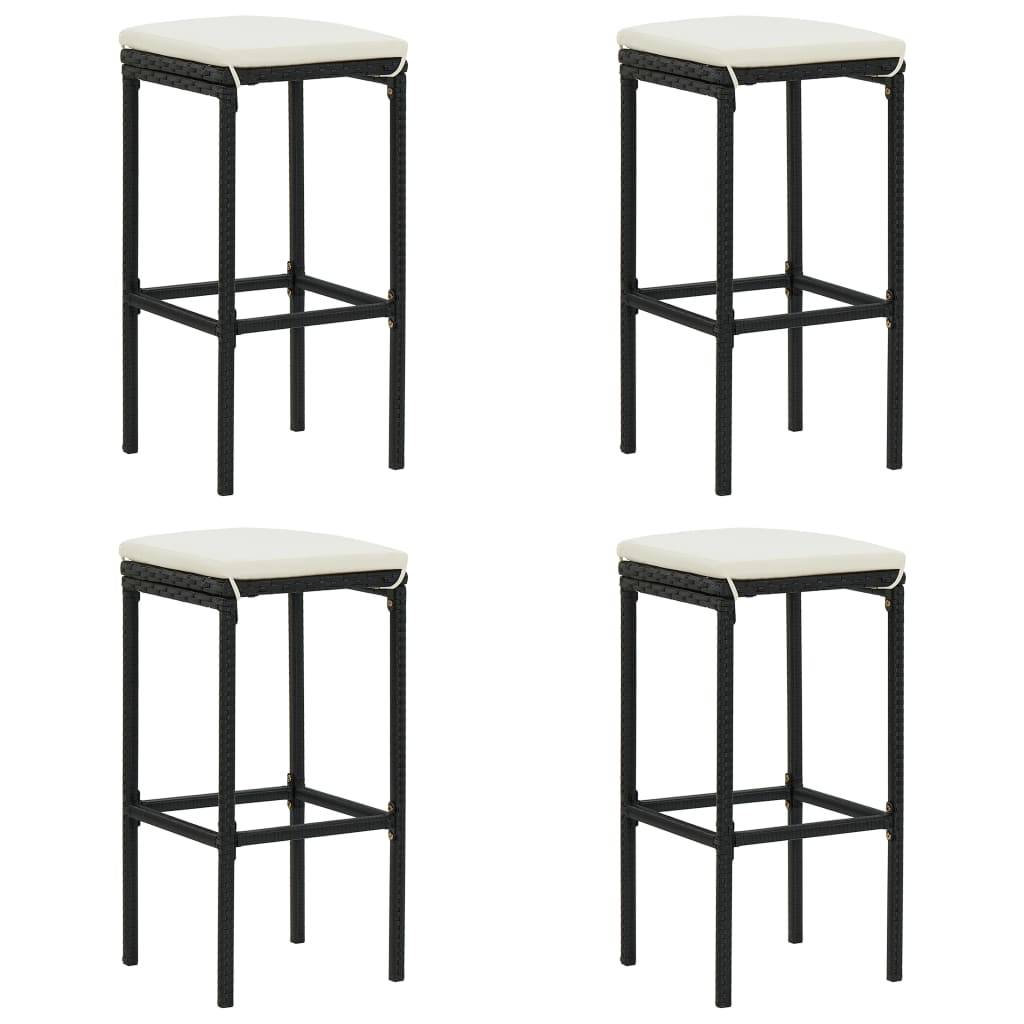 Helloshop26 - Ensemble de bar de jardin 5 pièces et coussins résine tressée noir - Imagen 2