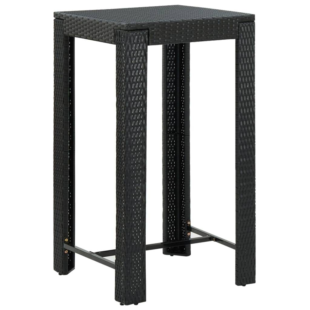 Helloshop26 - Ensemble de bar de jardin 5 pièces et coussins résine tressée noir - Imagen 6
