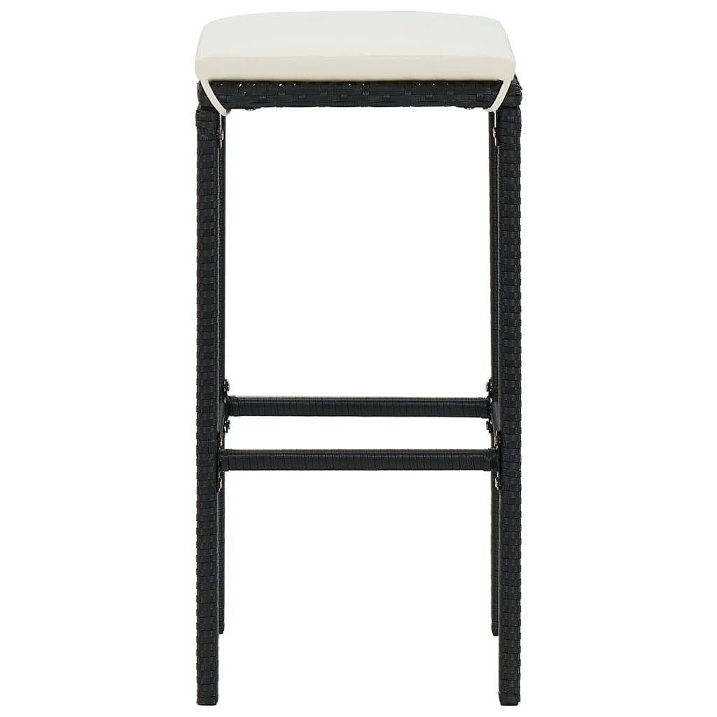 Helloshop26 - Ensemble de bar de jardin 5 pièces et coussins résine tressée noir - Imagen 5