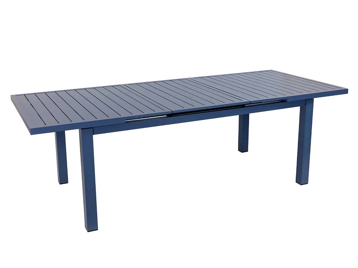Table de jardin rectangulaire extensible en aluminium Santorin gris bleuté 8/10 places - Jardiline + 10 fauteuils - Imagen 2