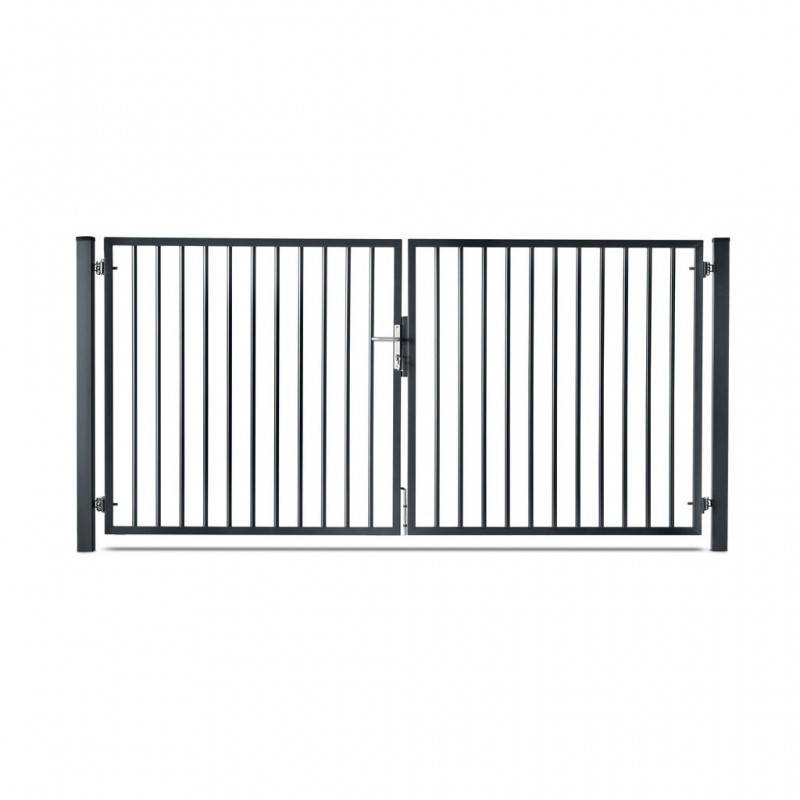 Portail barreaudé acier galvanisé passage 4m00 H 1m50 Gris anthracite - Easy Clôture - Imagen 1
