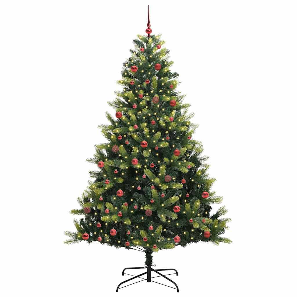 ComfortXL - Grand Sapin de Noël Artificiel 210 cm, Lumineux et Décoré avec 120 Boules et Guirlande 300 LED – ComfortXL Outdoor Living - Image 2